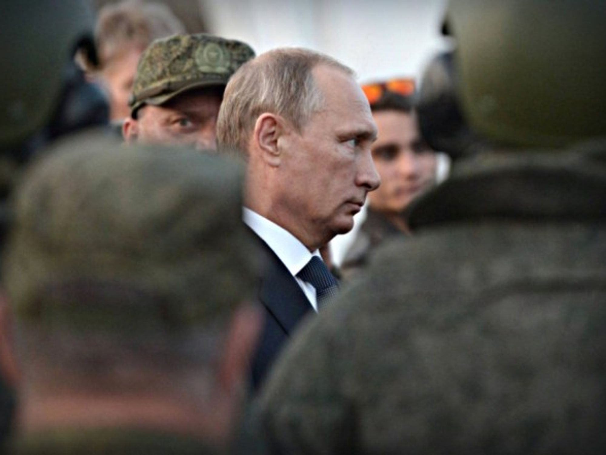 Putin at a Russian military training exercise in the Orenburg region