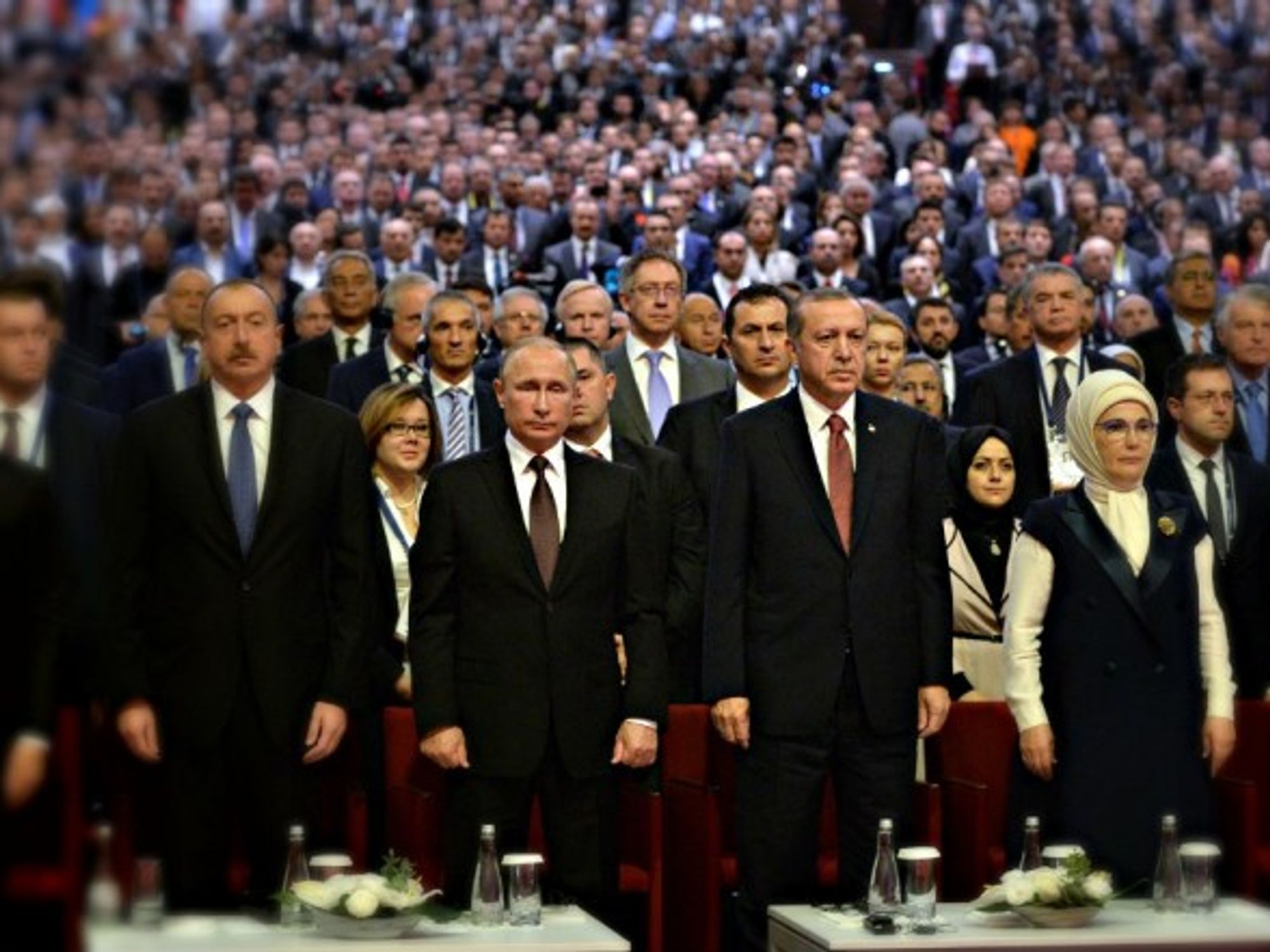 Putin, Erdogan and other leaders last year in Istanbul.