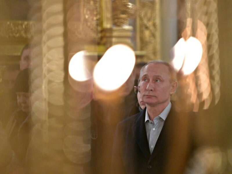 Putin in Svtiltsa, Russia, on Jan. 19