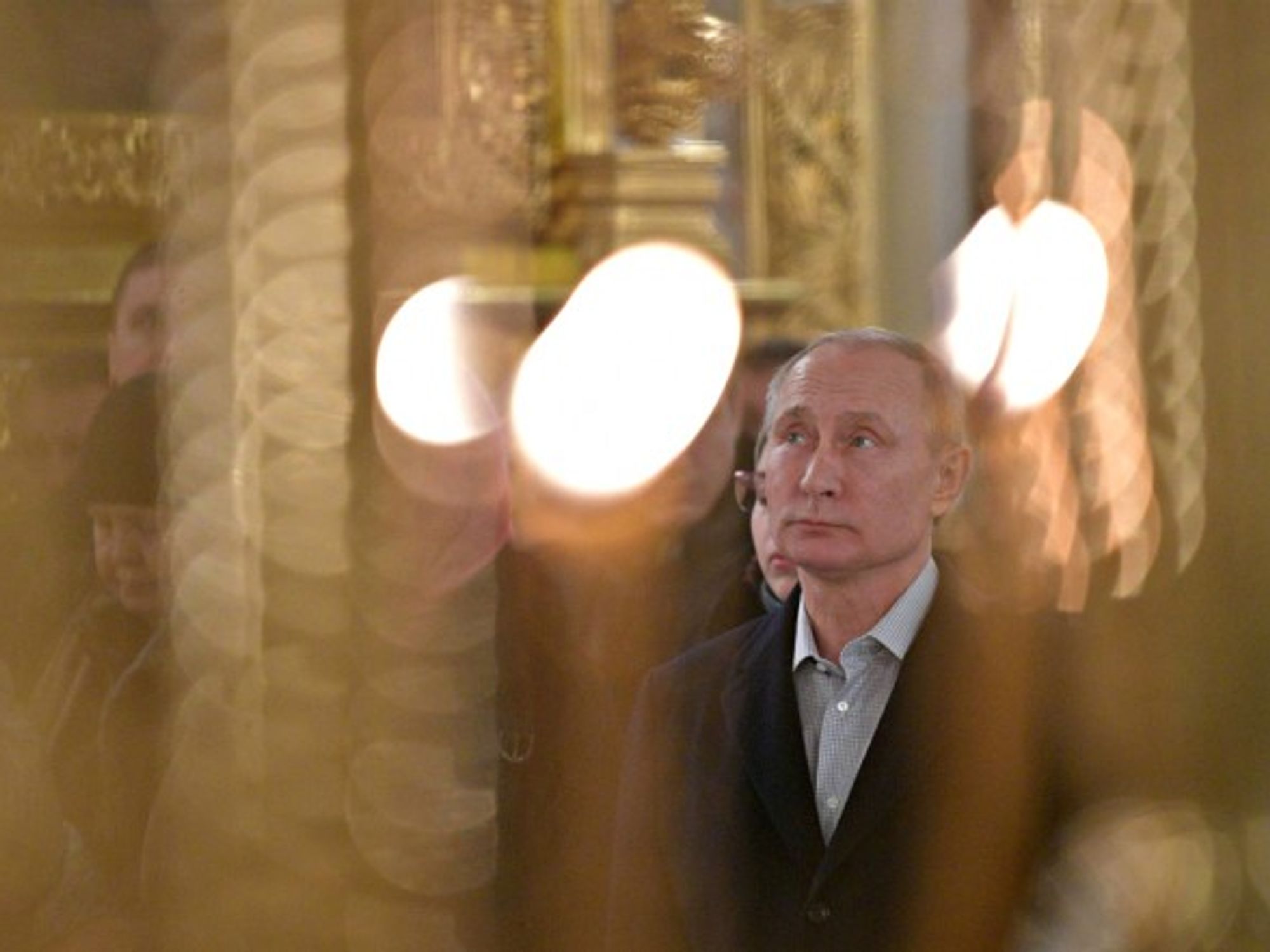 Putin in Svtiltsa, Russia, on Jan. 19