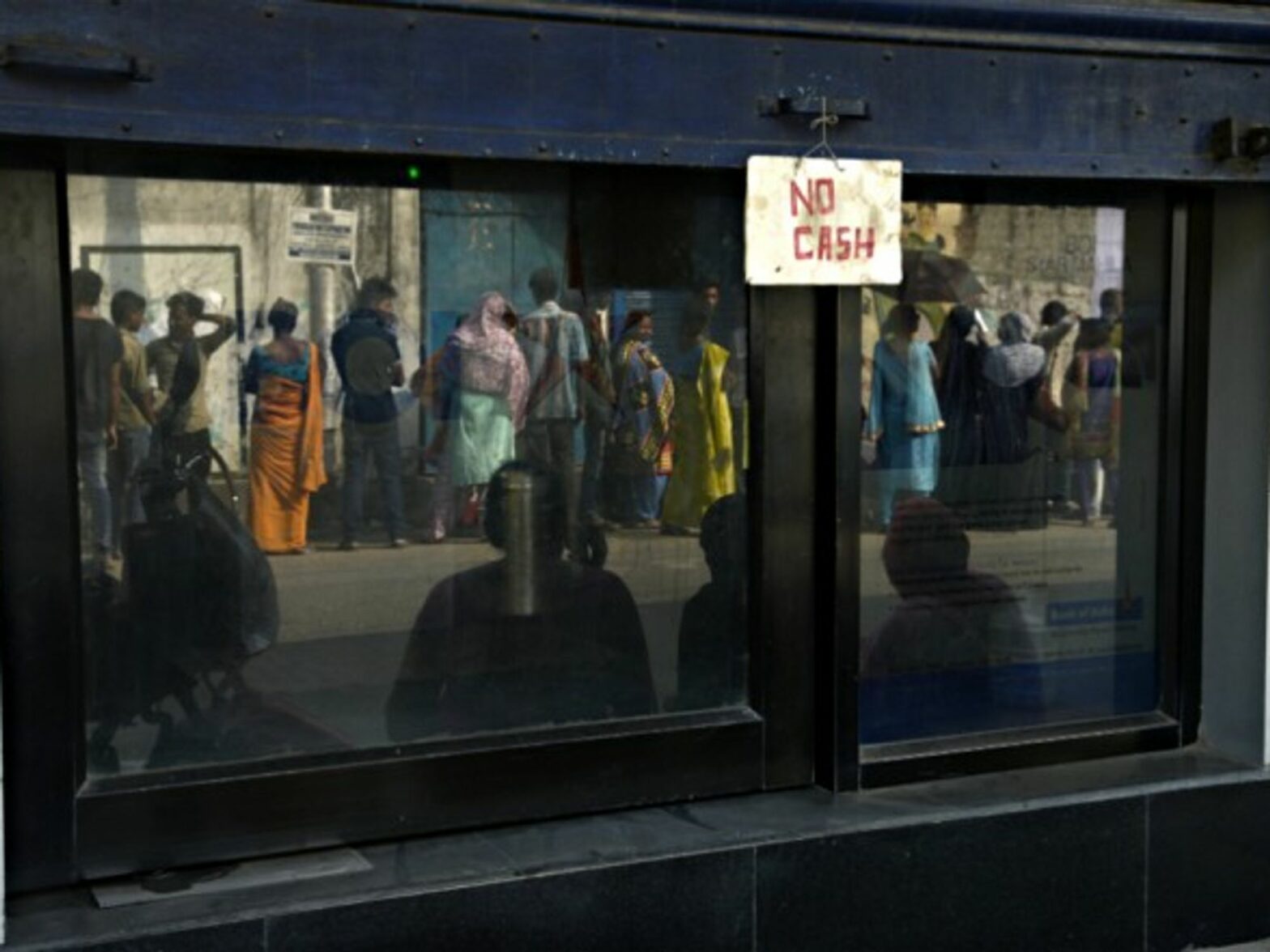 Queuing for cash in India