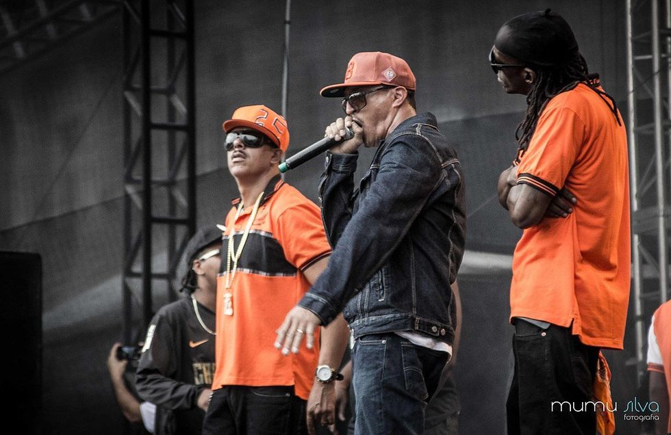 Racionais MCs at the Virada Cultural festival in Sao Paulo.
