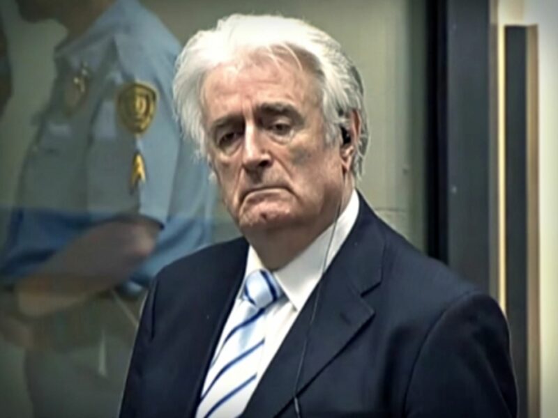 Radovan Karadzic as the verdict was being read at The Hague