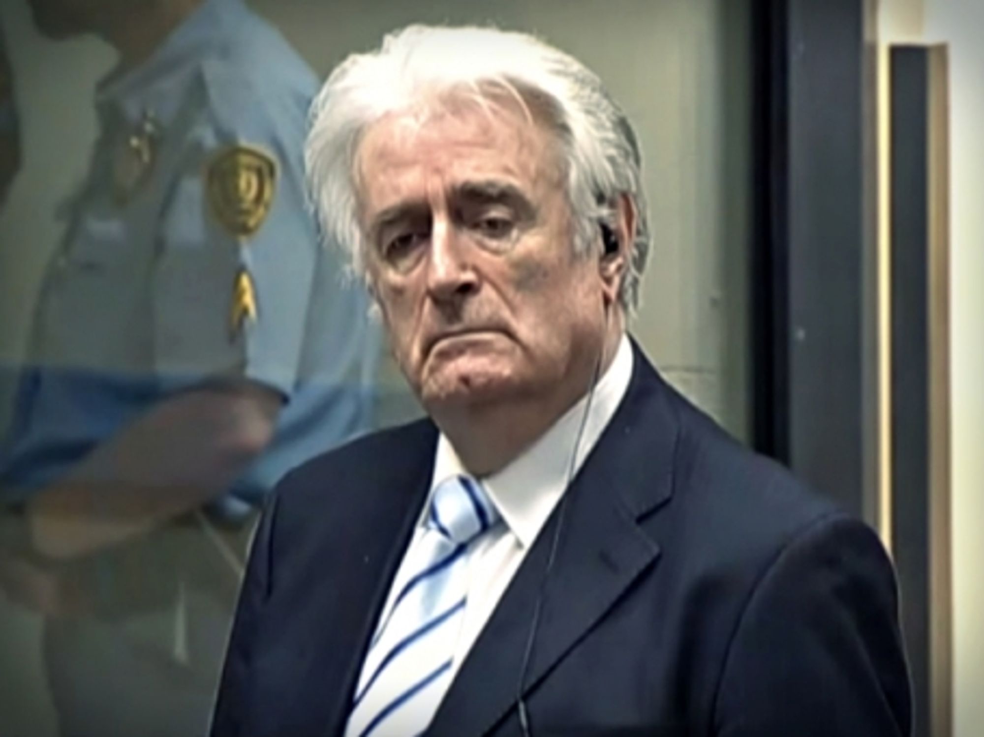 Radovan Karadzic as the verdict was being read at The Hague