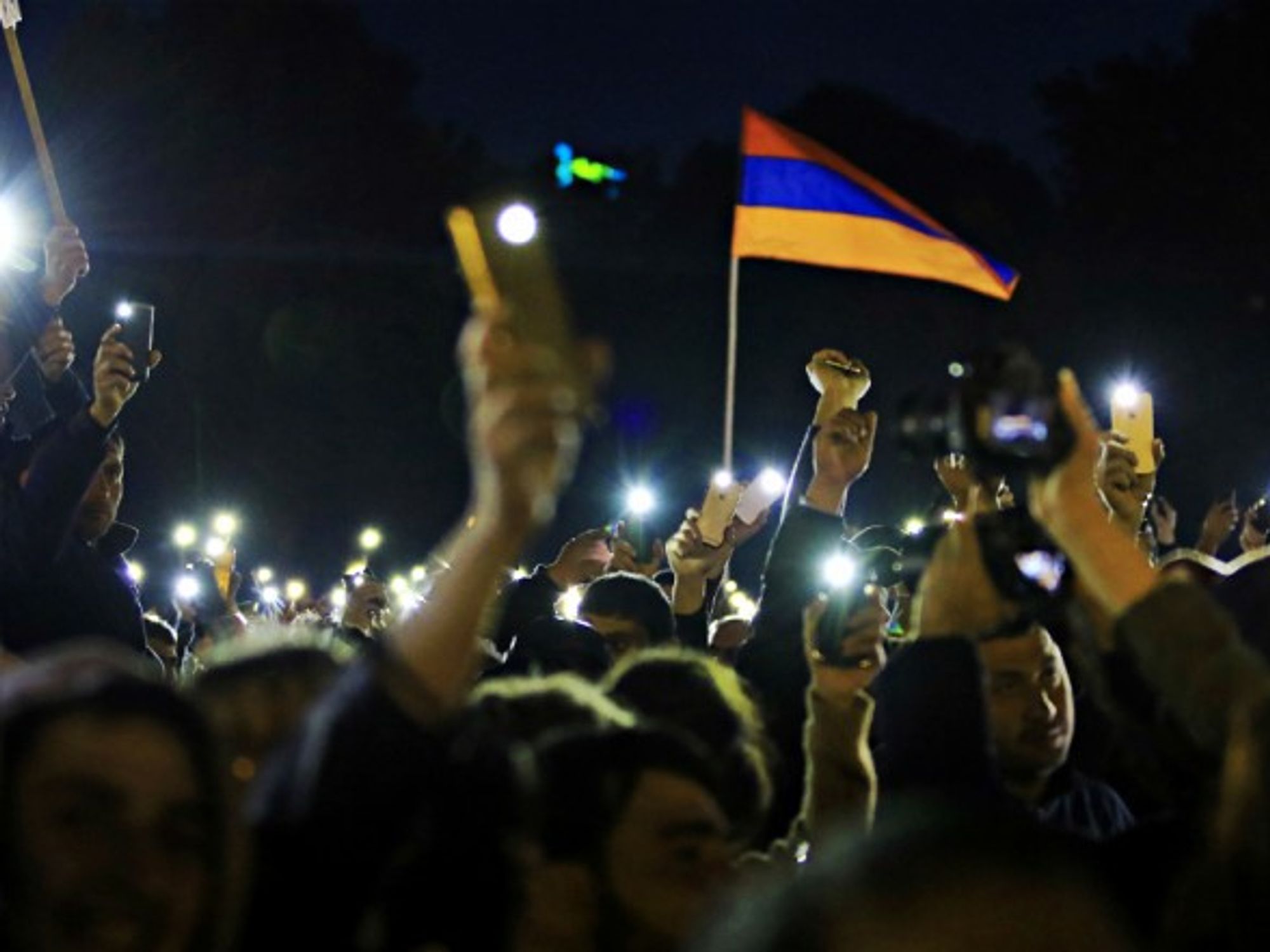 Rally against Prime Minister Serzh Sargsyan in Yerevan on April 22, 2018