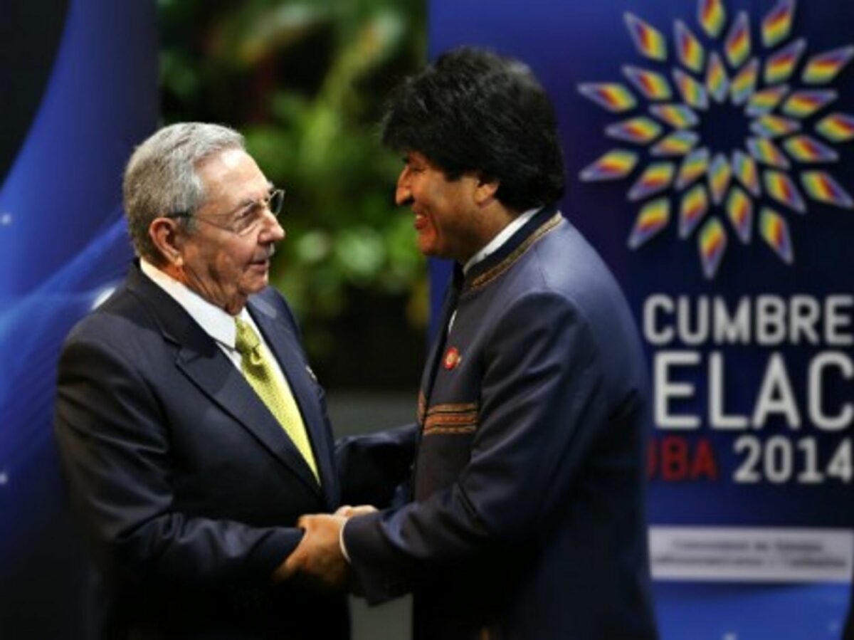 Raul Castro with Bolivian President Evo Morales