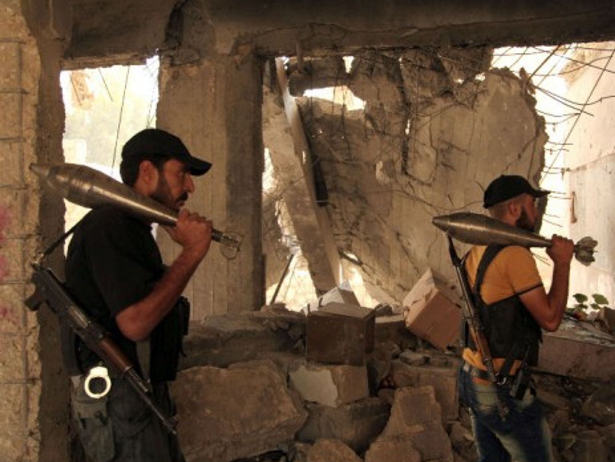 Rebel fighters in Aleppo on Sept. 14