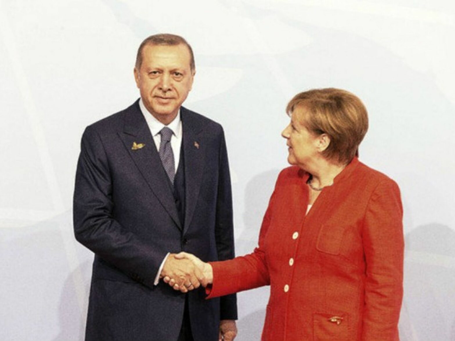 Recep Tayyip Erdogan and Angela Merkel in Hamburg