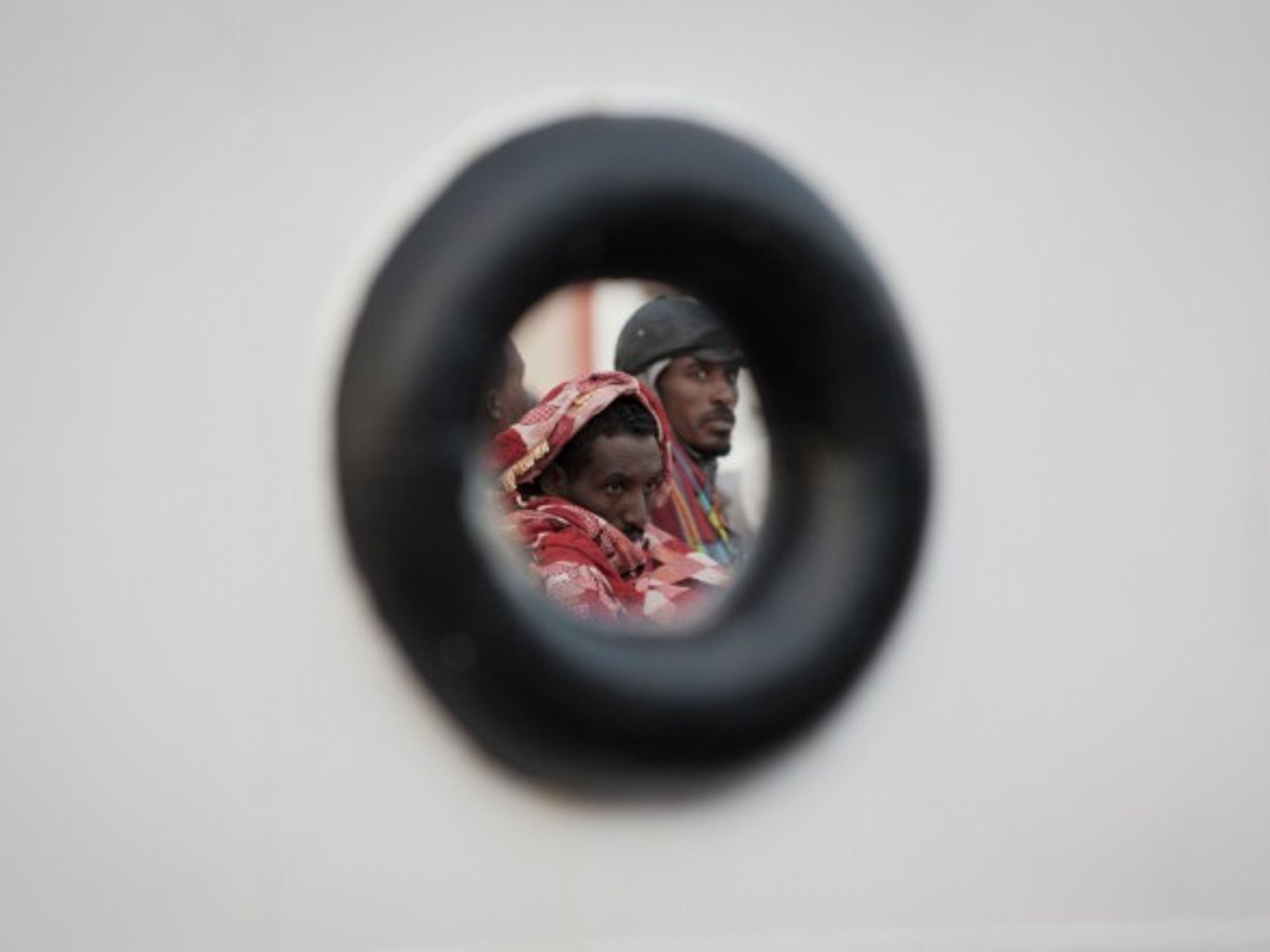 Refugees arriving in Naples in October 2016