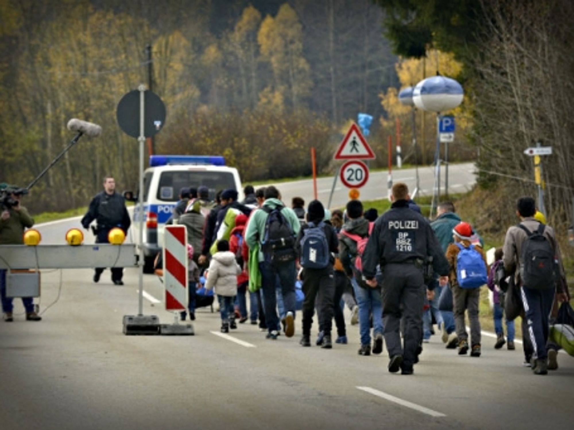 Refugees at the Austrian-German border last month