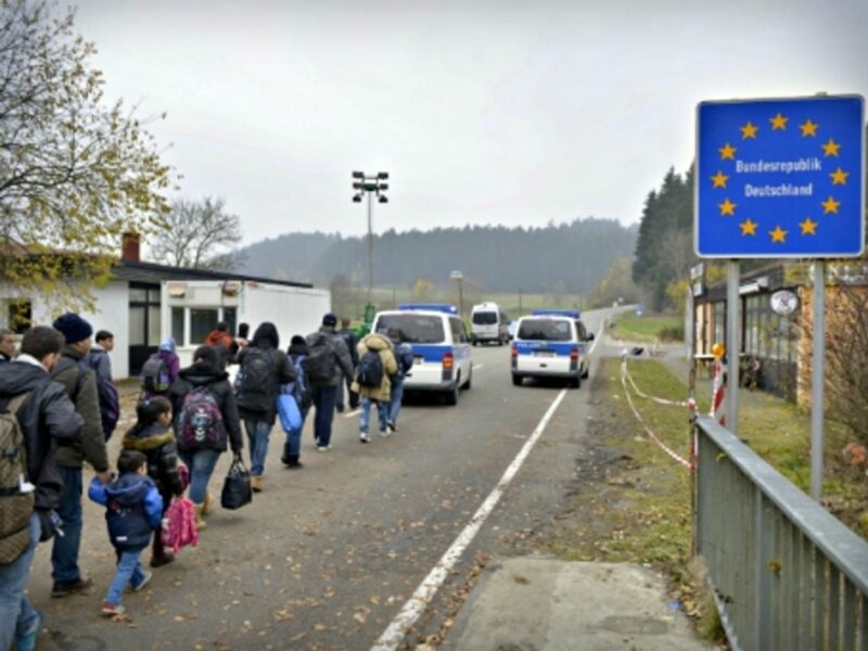 Refugees at the Austrian/German border