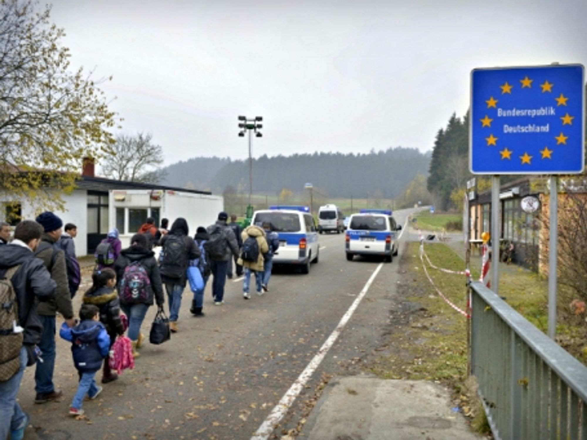 Refugees at the Austrian/German border