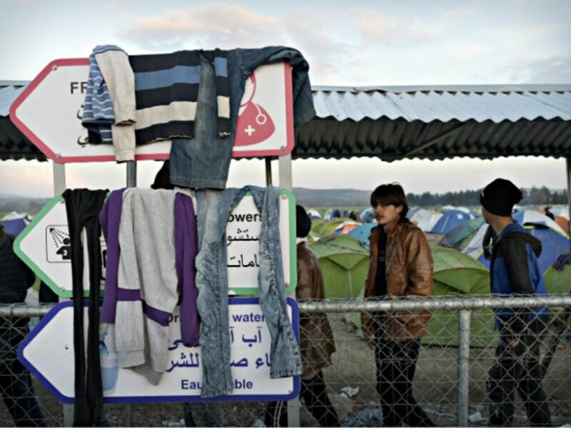 Refugees at the Macedonia/Greece border