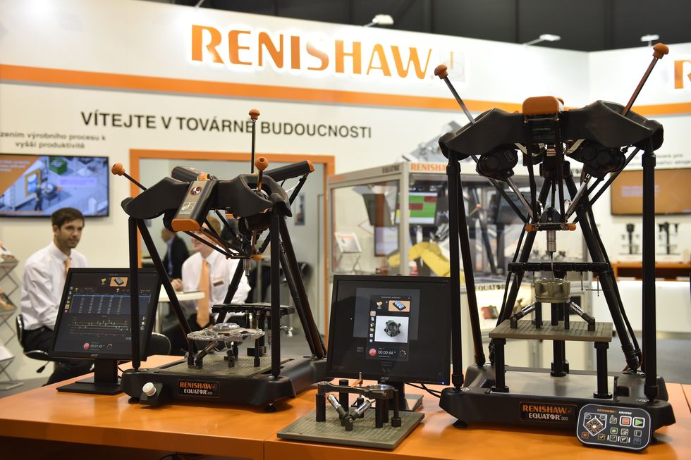 Renishaw stand at the International Engineering Fair in Brno, Czech Republic, in October 2017.