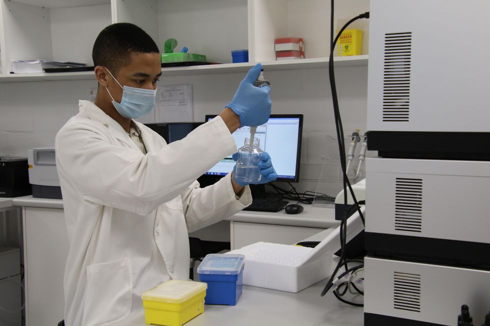 Researcher Emile Hendricks works in Afrigen's analytical laboratory.