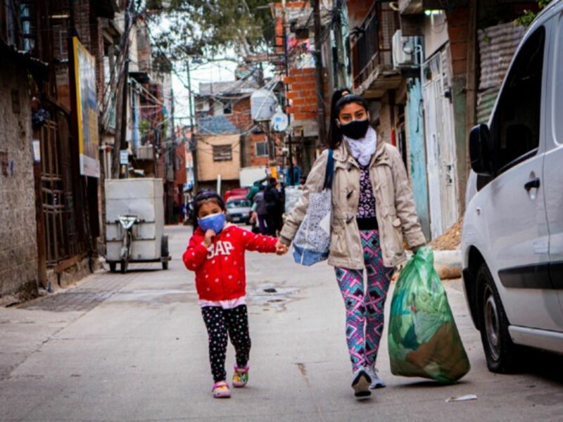 Residents walk through the streets in Buenos Aires, Argentina.