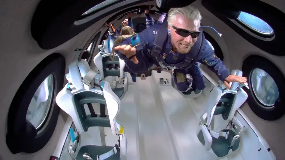 Richard Branson aboard Unity 22