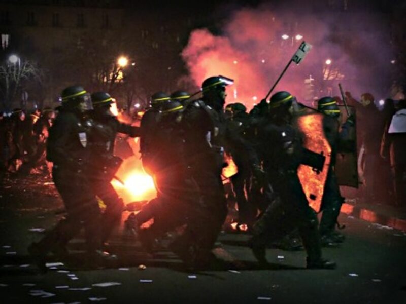 Riot control forces in Paris