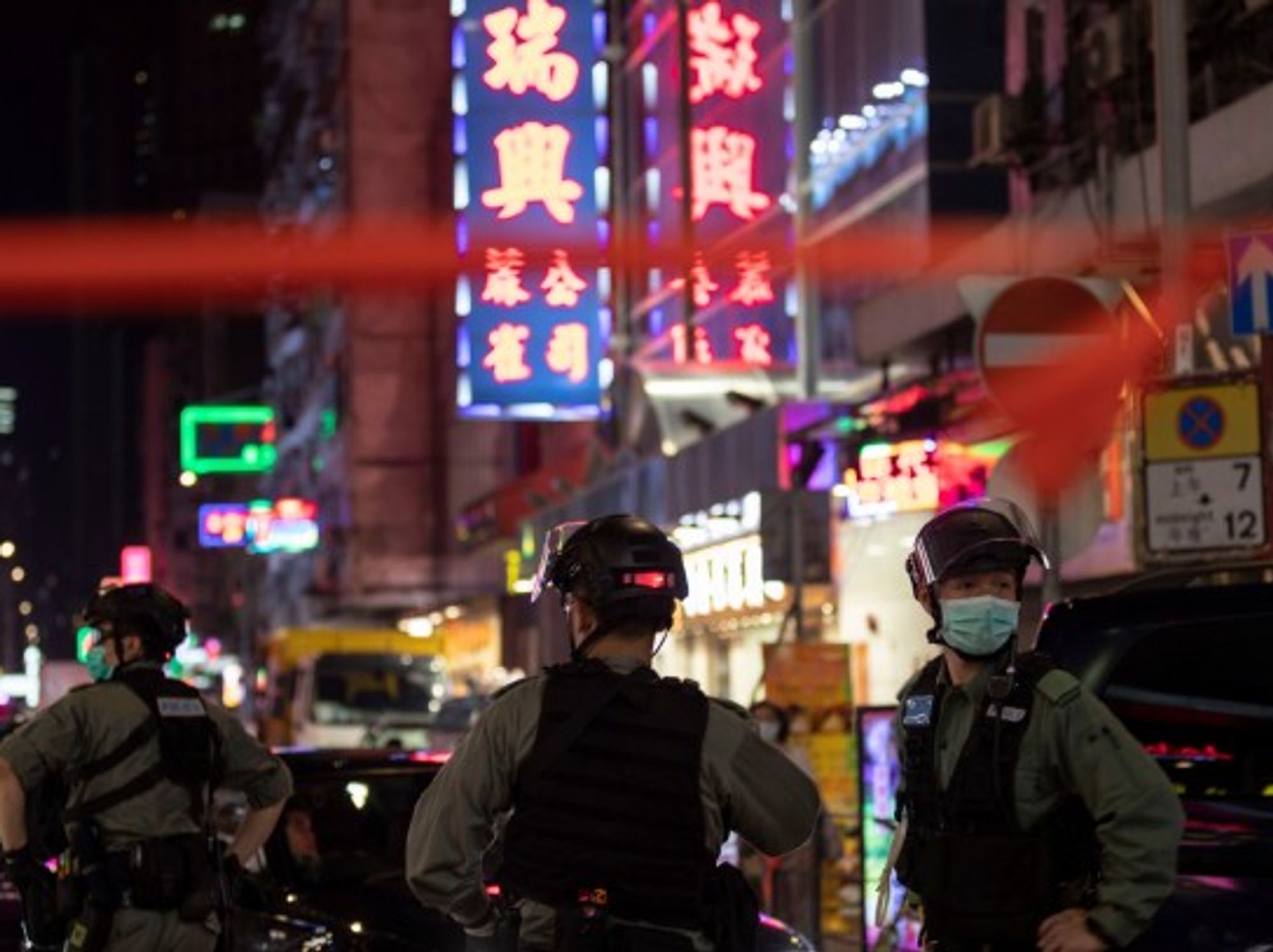 Riot police during a rally in Hong Kong on June 12, 2020.