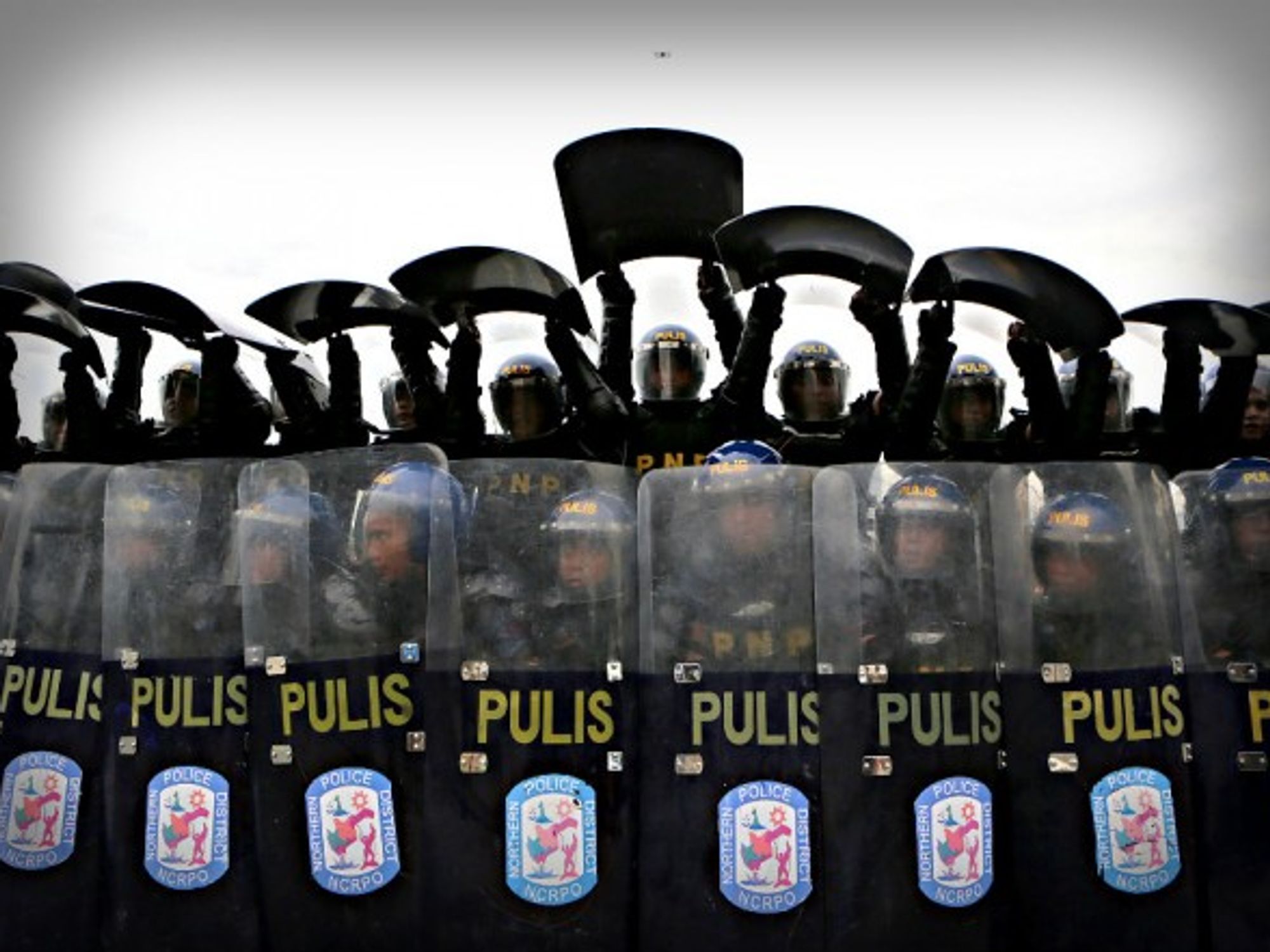 Riot police in Manila