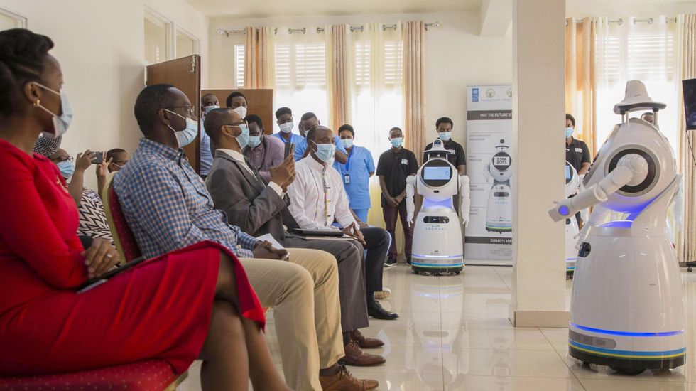 Robots aid in COVID-19 medical care in Rwanda