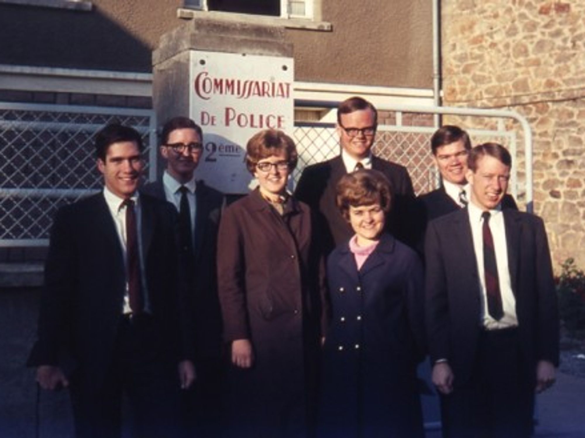 Romney (left) with other Mormon missionaries in 1968 in Limoges, France (Michael Bush)
