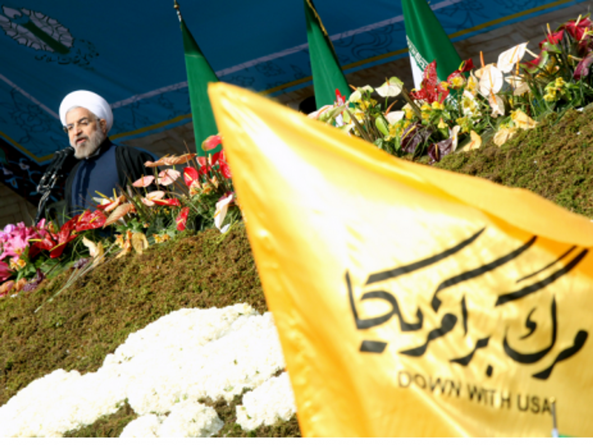 Rouhani marks the anniversary of the Iranian Revolution last month in Tehran