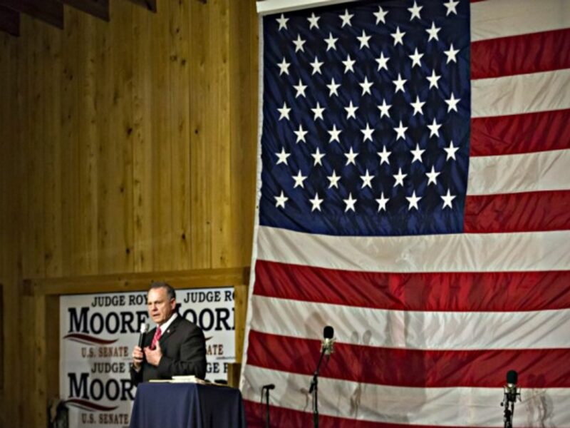 Roy Moore on campaign trail before his defeat