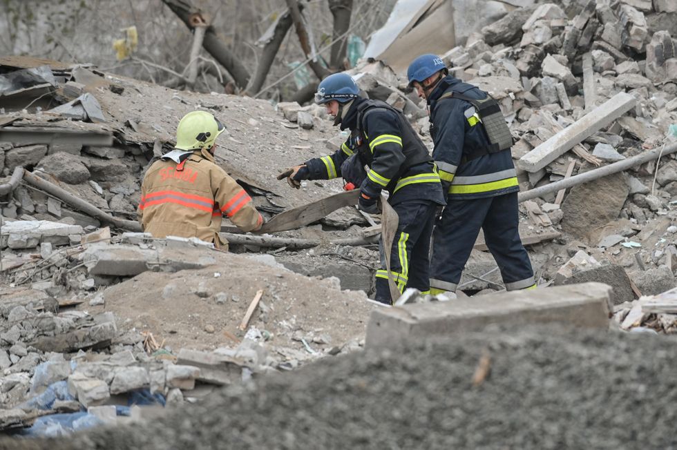 Rubble removed from site of rocket attack in Zaporizhzhia