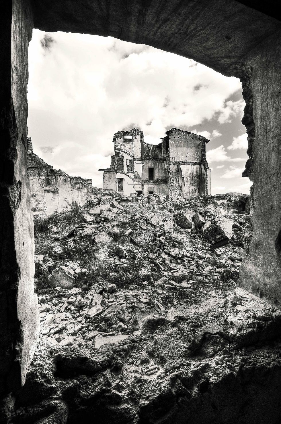 Ruins of the village of Belchite, in Zaragoza, Spain