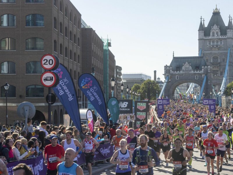 Runners during the 2021 London Marathon​