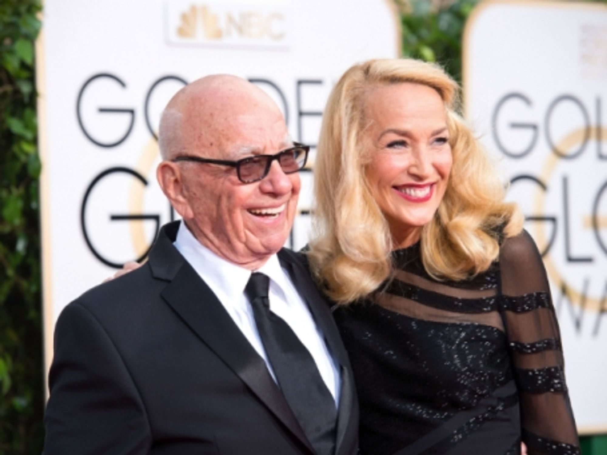 Rupert Murdoch and Jerry Hall at the Golden Globe Awards 2016 in Beverly Hills