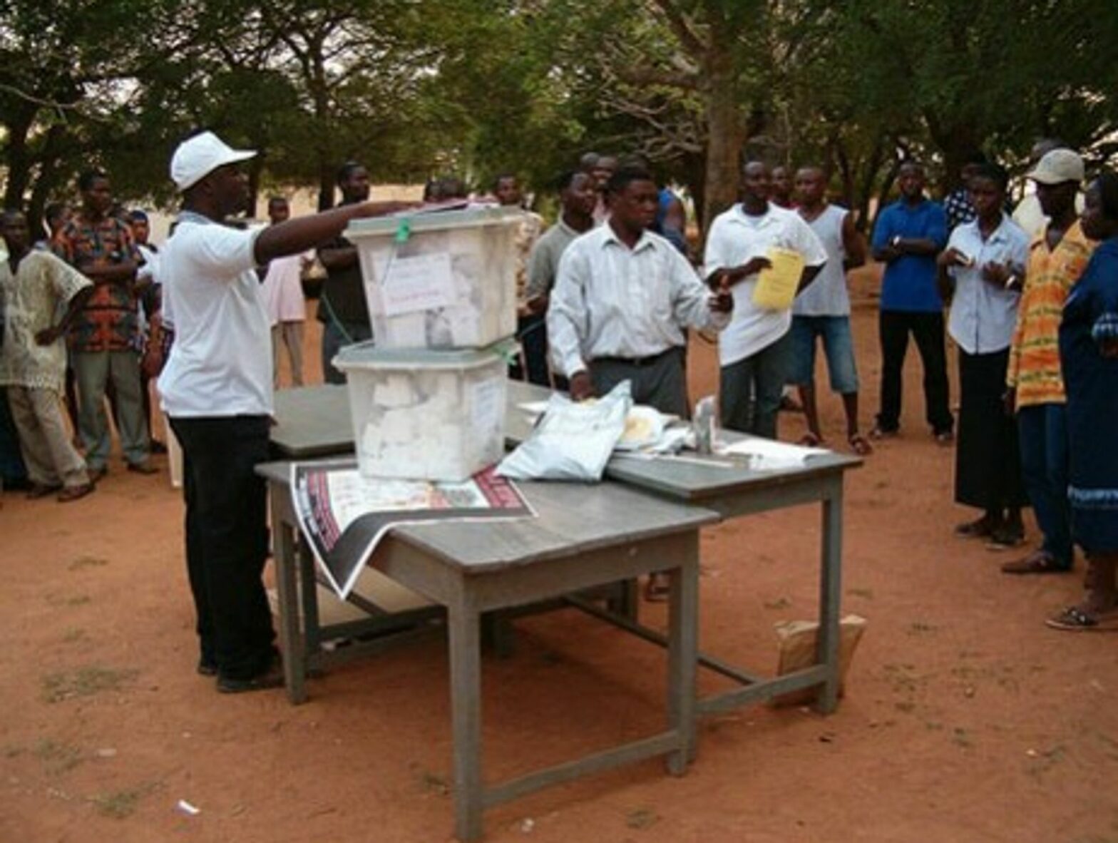Rural poll station in Ghana