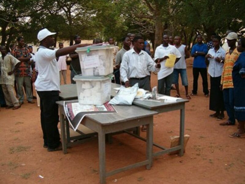 Rural poll station in Ghana