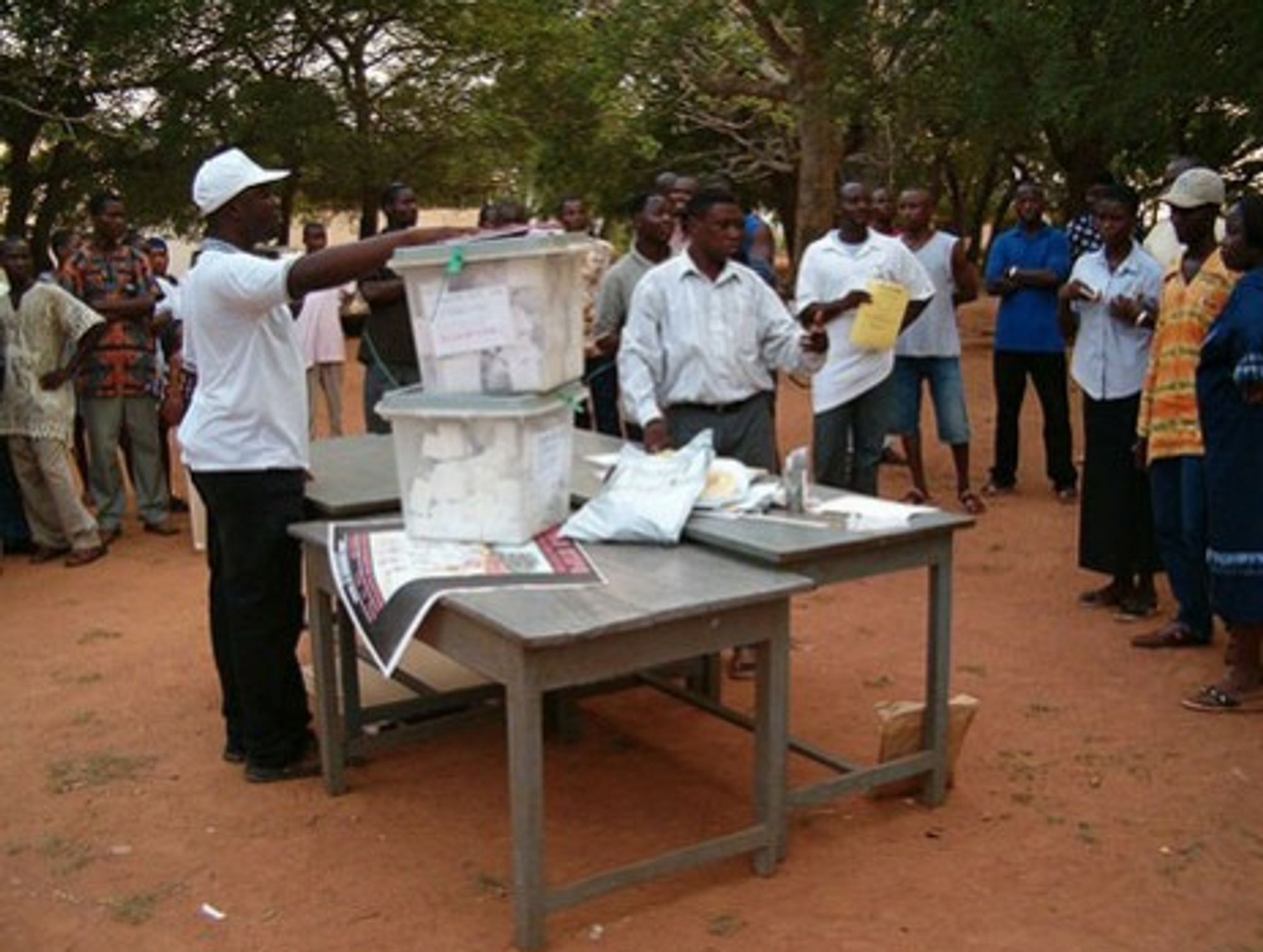Rural poll station in Ghana