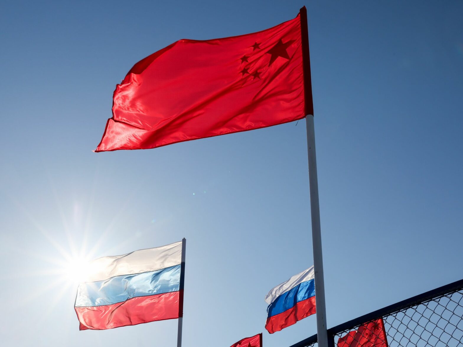 Russian and Chinese flags