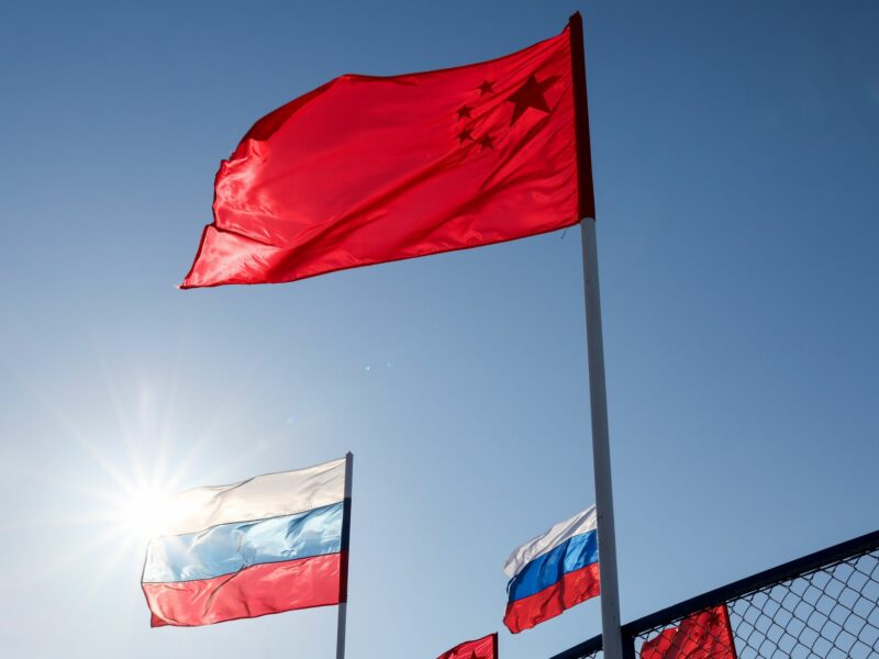 Russian and Chinese flags
