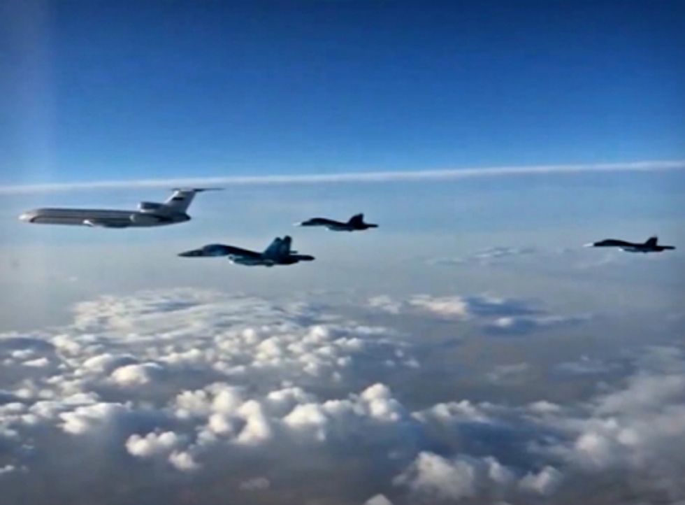 Russian planes heading back to Russia from Hmeimim, Syria, on March 15, 2023