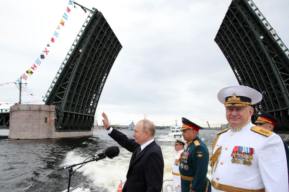 Russian President Vladimir Putin at the naval parade