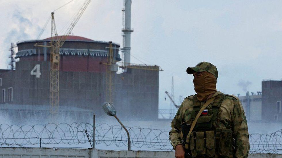 Russian soldier near the Zaporizhzhia power plant