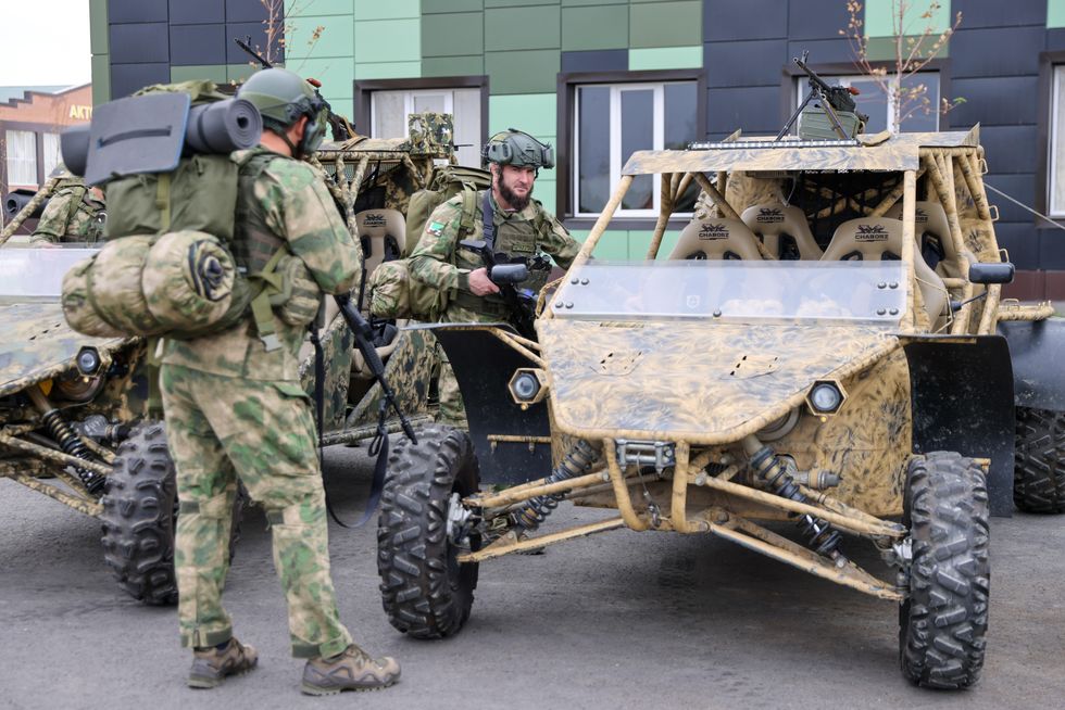 Russian soldiers getting ready to go to Ukraine
