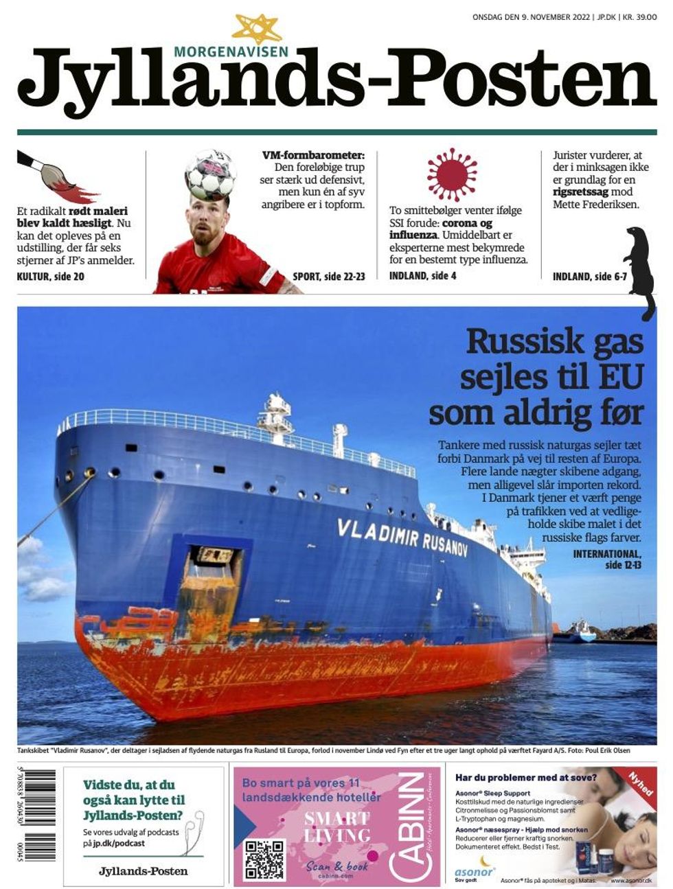 Russian Tankers Sailing By Danish Front Page