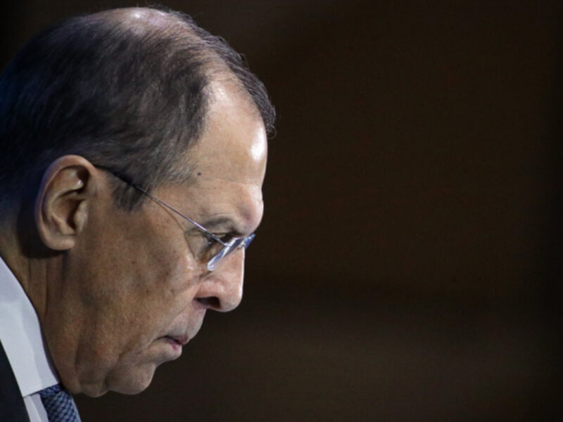 Russia's Minister of Foreign Affairs Sergei Lavrov at the New Knowledge Forum at the Moscow Digital Business Spac