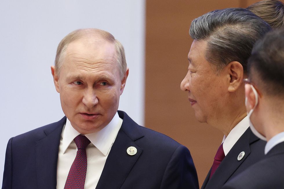 Russia's President Vladimir Putin and his Chinese counterpart Xi Jinping during the SCO summit in Samarkand