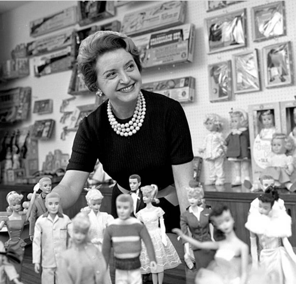 Ruth Handler with her Barbie dolls.