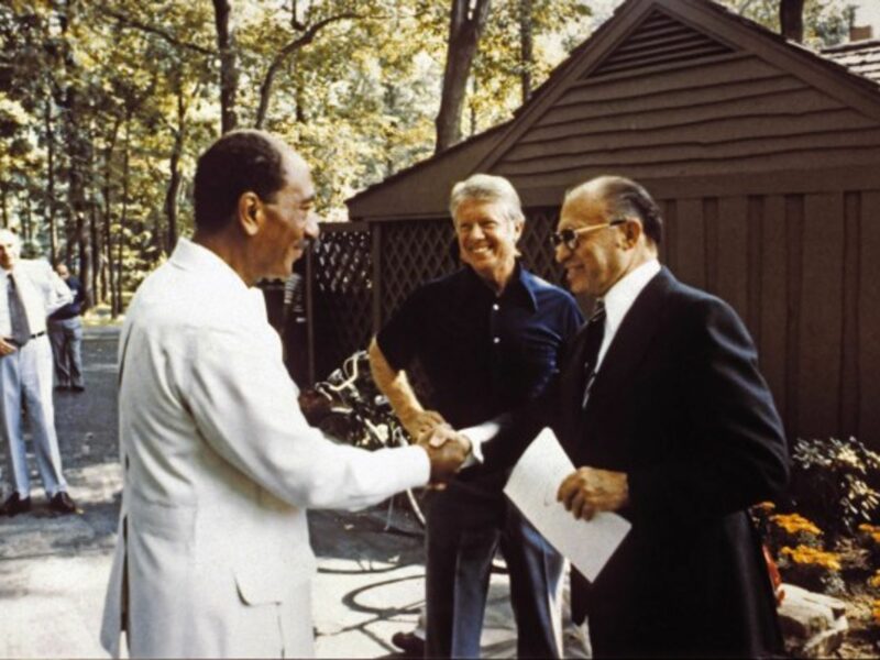 Sadat, Carter and Begin during final Camp David talks