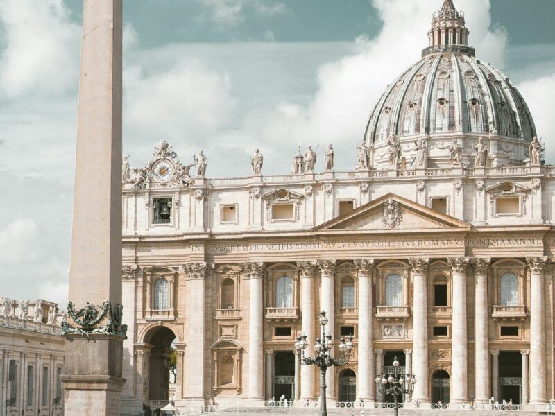 Saint Peter's basilica in the Vatican on a sunny day