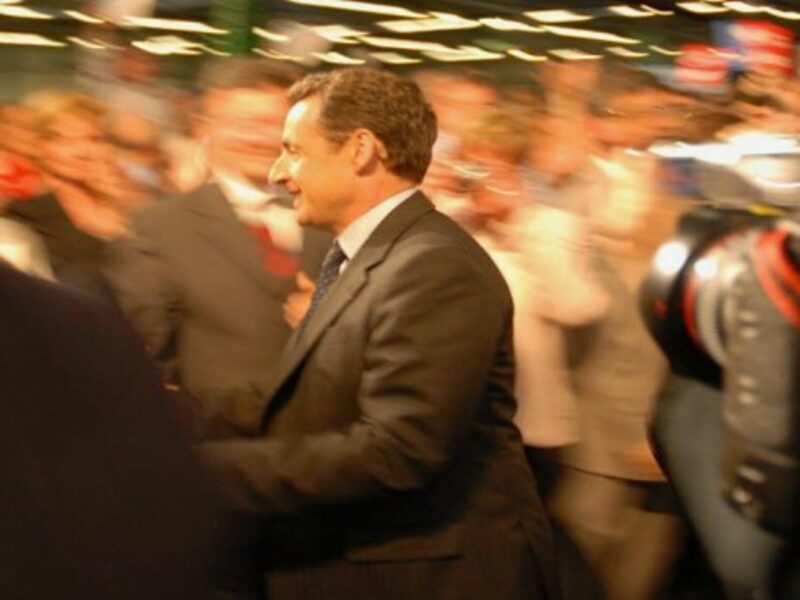 Sarkozy on the move in 2007 (Guillaume Paumier)