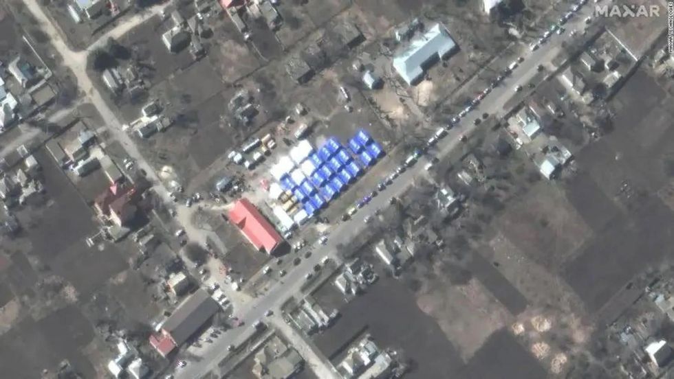 Satellite image of one of the filtration camps near Mariupol