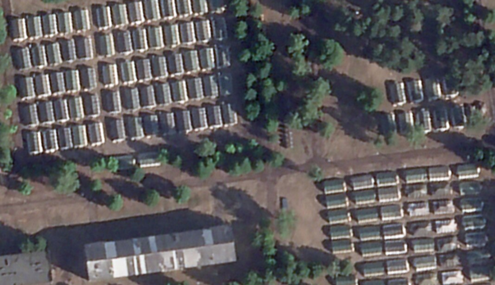 Satellite images of one of the reported Wagner camps in Belarus